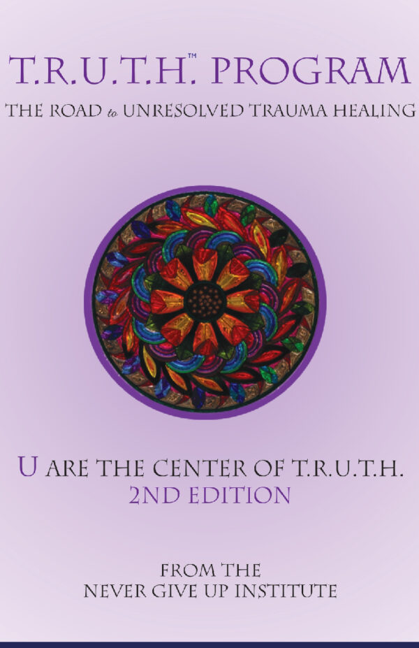 A purple cover of the book, " u are the center of t. R. U. H."